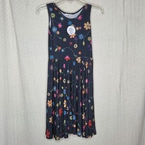 Dot Dot Smile Floral Kids Dress - Navy and Multicolor